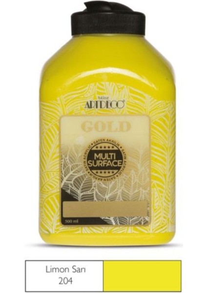 Gold Multi Surface Akrilik Boya 500 Ml. 204 Limon Sarı