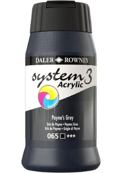 System 3 Akrilik Boya 500ML 040 Process Black
