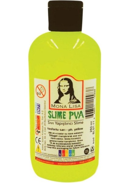 Slime Jeli 250 Ml. Fosforlu Sarı