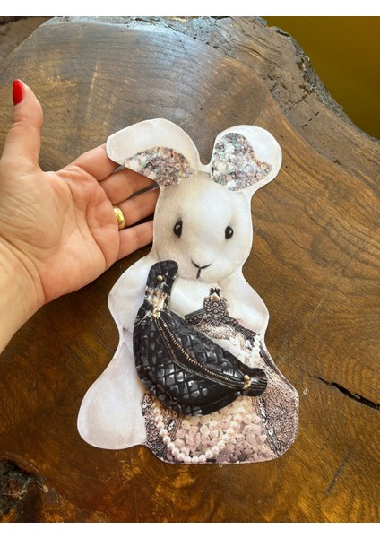 Sünger Çantalı Tavşan Arma Dikiş Aplike 25X15 cm fırsatları