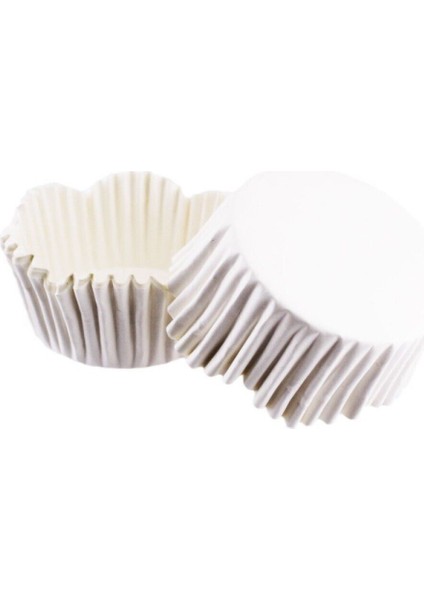 Cupcake Kalıbı Pet Kapsül Dalgalı Kek Kalıbı 65X38 mm - 100 Adet Beyaz 3.8x6.5 cm modelleri