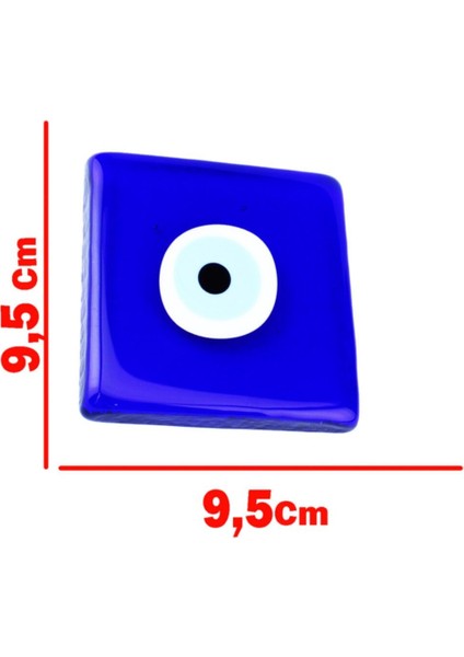Cam Nazar Boncuğu Delikli Kare Model 9.5x9.5 cm