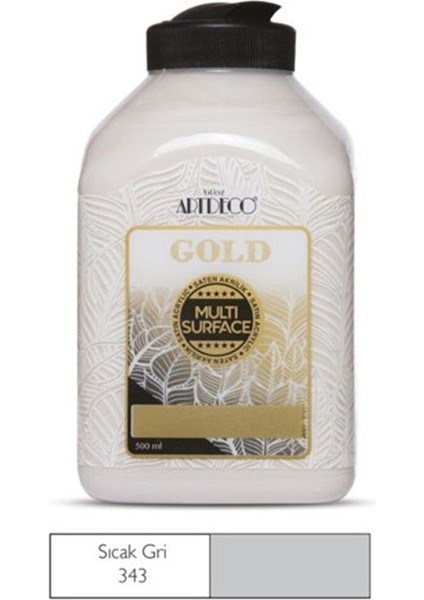 Gold Multi Surface Akrilik Boya 500 Ml. 343 Sıcak Gri