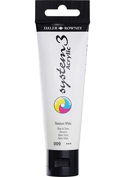 System 3 Akrilik Boya 150ML 009 Titanium White