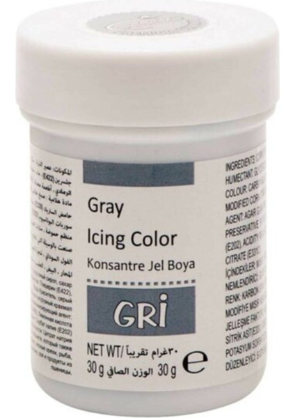 Gri Jel Gıda Boyası 30 gr