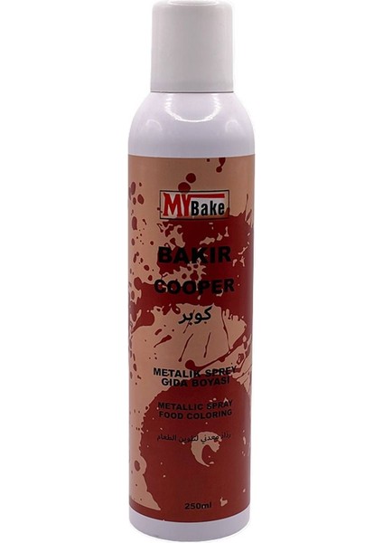 Bakır Metalik Sprey Gıda Boyası 250 ml