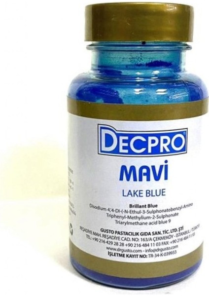 Yağ Bazlı Toz Çikolata Boyası Mavi 25 gr