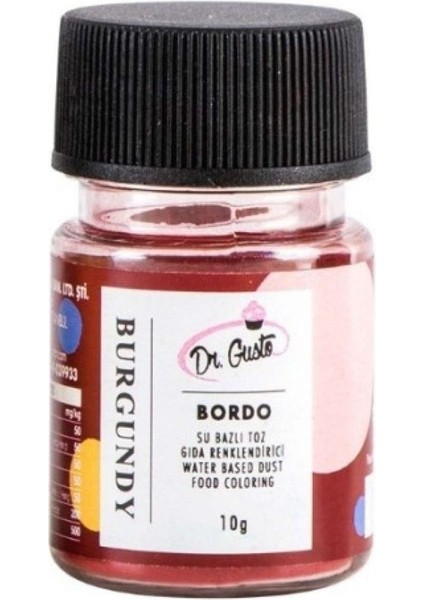 Su Bazlı Bordo Toz Gıda Boyası 10 gr fiyatları