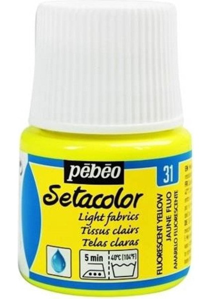 Light Fabric Fluorescent (Fosforlu) Kumaş Boyası 31 Yellow 45 ml