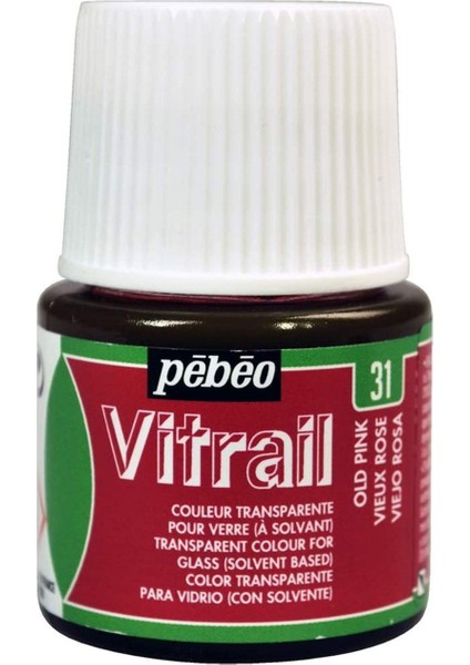 Vitrail Cam Boyası 45ML - 31 Old Pink