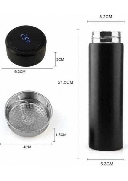 Dijital Sıcaklık Göstergeli Renkli Çelik Termos - 500 ml modelleri