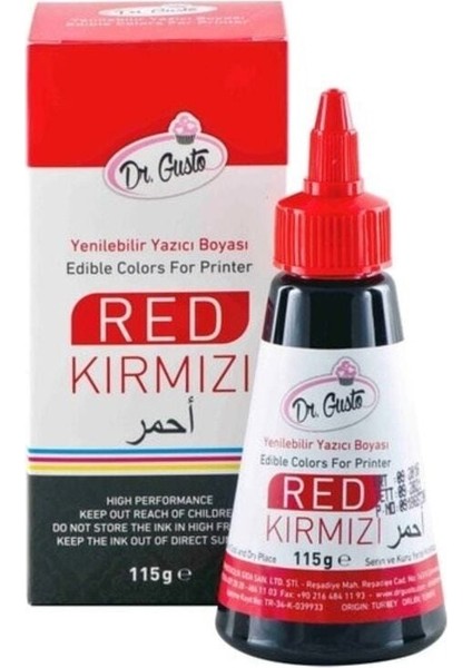 Gıda Yazıcı Boyası 115 Gr-Kırmızı