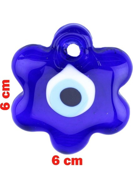 Cam Nazar Boncuğu Delikli Papatya Modeli Küçük 6x6 cm