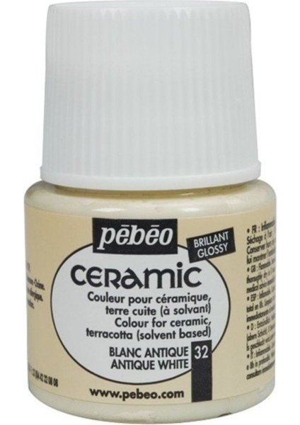 Ceramic 32 Antique White Seramik Boyası 45 ml