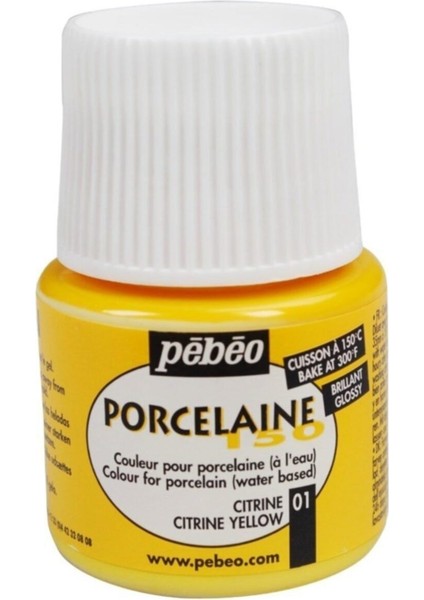 Porcelaine 150 Porselen Boyası 01 Citrine Yellow