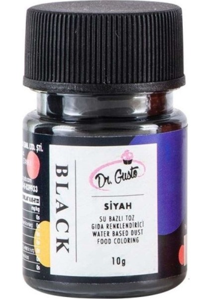 Su Bazlı Siyah Toz Gıda Boyası 10 gr