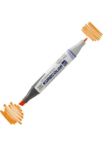 Kurecolor Twin S Marker KC3000 Çift Uçlu Grafik Markörü NO:406 Cadmium Orange
