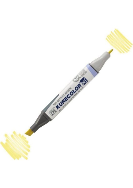 Kurecolor Twin S Marker KC3000 Çift Uçlu Grafik Markörü NO:100 Pale Yellow