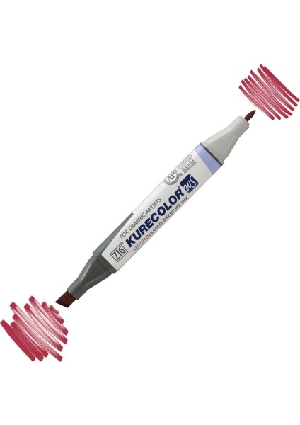 Kurecolor Twin S Marker KC3000 Çift Uçlu Grafik Markörü NO:268 Deep Red