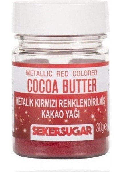 Şeker & Sugar Metalik Kırmızı Yenilebilir Kakao Yağı 30 gr