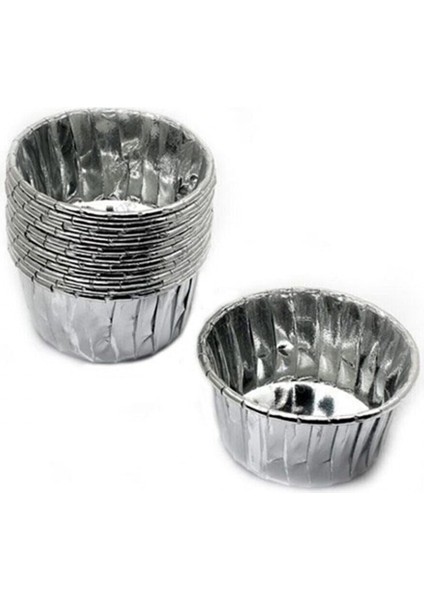 Cupcake Kalıbı Minik Boy 38*30 Sufle-Muffin Kek Kalıbı - 50 Adet Gümüş