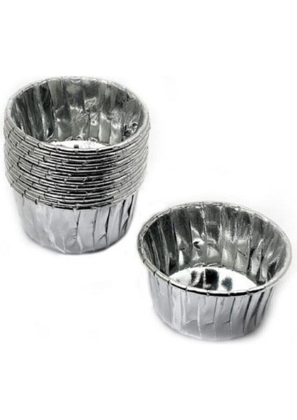 Cupcake Kalıbı Minik Boy 38*30 Sufle-Muffin Kek Kalıbı - 50 Adet Gümüş