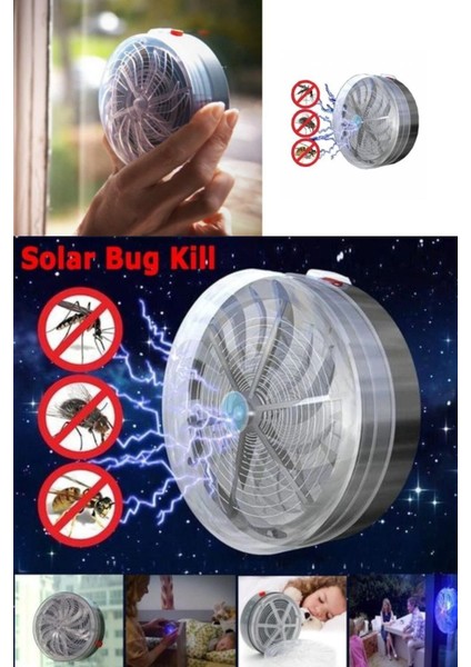 Güneş Enerjili Solar Vantuzlu Sinek Kıran Sivrisinek Kovucu Cihaz 10X10X5 cm