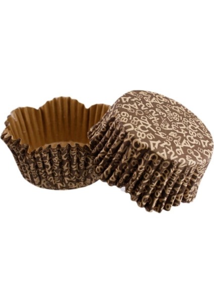 Cupcake Kalıbı Pet Kapsül Harf Desenli Dalgalı Kek Kalıbı 65X38 mm - 100'LÜ 3.8 cm