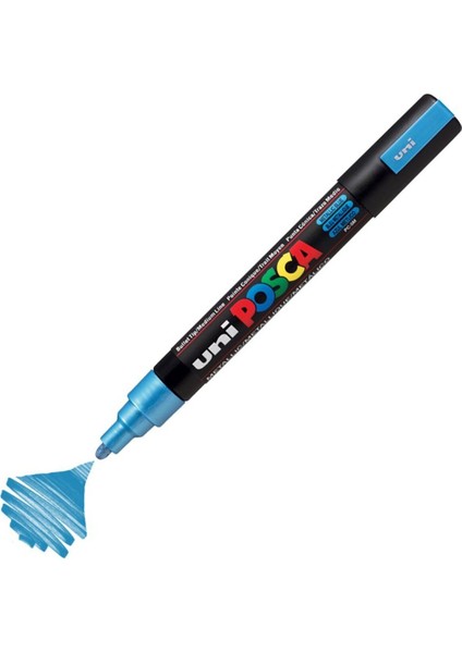 Posca Marker Pc-5m Medium 1.8-2.5 mm Metallic Blue