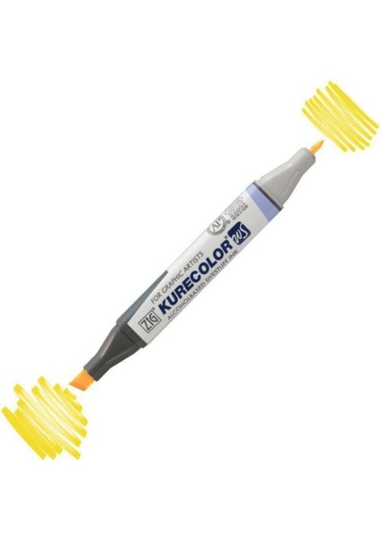 Kurecolor Twin S Marker KC3000 Çift Uçlu Grafik Markörü NO:104 Mid Yellow