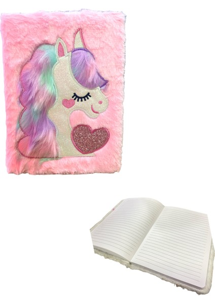 Fy-4 A5 Peluş Çizgili Defter 80 Ypr. - Unicorn