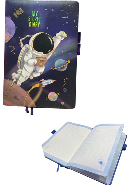 6600-12 A5 Renkli Çizgili Defter 100 Ypr. - Space