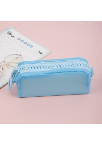 Kızların Büyük Fermuarlı Şeffaf Pvc Kalem Kutusu Büyük Kapasiteli Kalem Kutusu (Yurt Dışından)