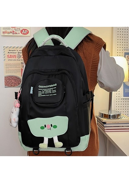 Büyük Kapasiteli Sırt Çantası Krem ​​sevimli Kolej Tarzı Ilkokul Sırt Çantası (Yurt Dışından)