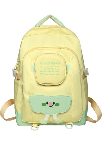 Büyük Kapasiteli Sırt Çantası Krem ​​sevimli Kolej Tarzı Ilkokul Sırt Çantası (Yurt Dışından)