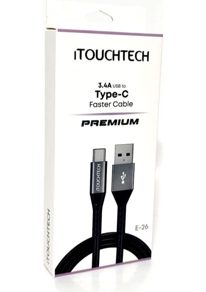Type-C Premium Hızlı Şarj ve Data Kablosu 3.4 A