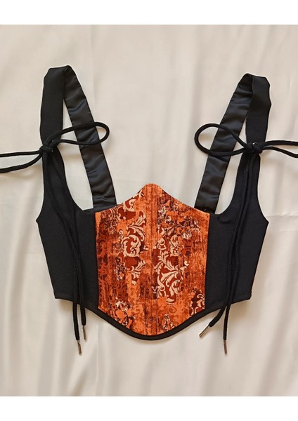 Turuncu Desenli Bel Korsesi