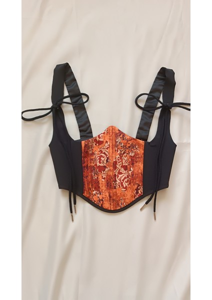 Turuncu Desenli Bel Korsesi modelleri