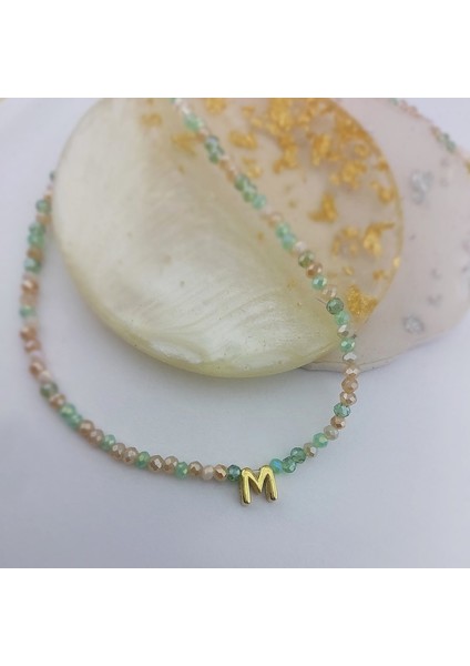 925 Ayar Gümüş Pastel Renkli Kristal Taşlı Harf Kolye fırsatları