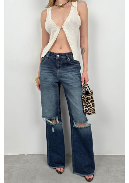 Geniş Paça Lazer Detay Jean fiyatları