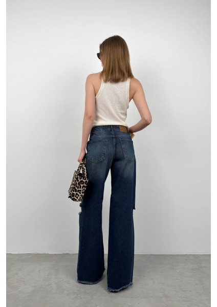 Geniş Paça Lazer Detay Jean indirimleri