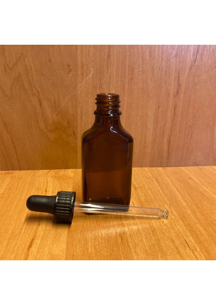 30 ml Siyah Plastik Kapaklı Yassı Amber Cam Damlalıklı Şişe , 30 cc Kahverengi Damlalıklı Şişe x 6 Adet modelleri