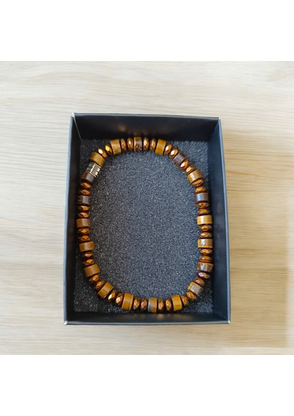 Kaplan Gözü Taşı Bileklik Rondela Kaplan Gözü Taşı Hematit Taşı Bakır Bileklik fırsatları