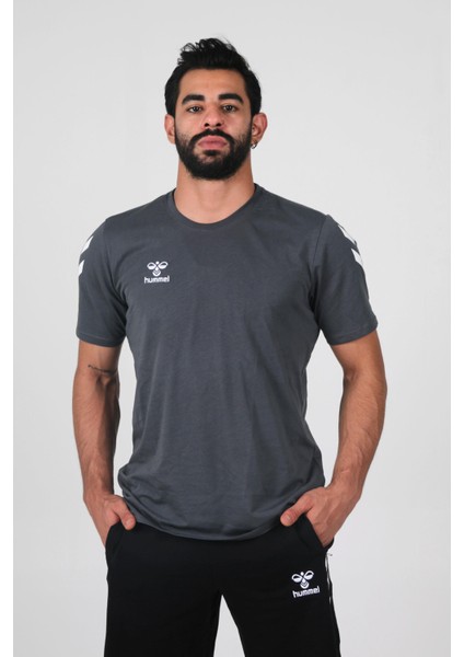 Armin Pamuklu Bisiklet Yaka Tişört Antrasit