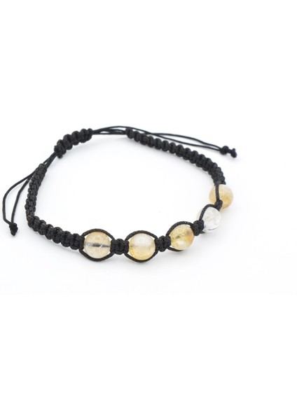 Hakiki Makrome Model Doğal Sitrin Taşı Bileklik 002 modelleri