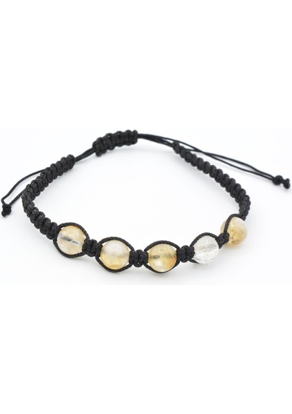 Hakiki Makrome Model Doğal Sitrin Taşı Bileklik 002 indirimleri