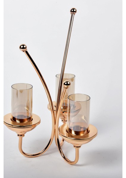 Seta Regina Mumluk 3lü Üçgen Stand Gold 35 cm