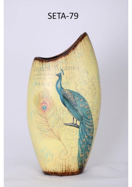 Seta Pavone Vazo Oval Büyük 39x21 Cm