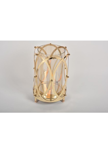 Seta Regina Mumluk Noktalı Halkalı Gold Büyük 31X22X22 cm