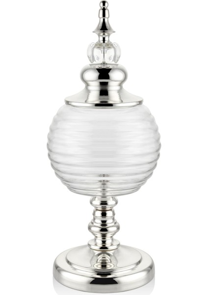 Seta Steel Ayaklı Şekerlik Lınes Sılver Küçük 46X30X30 cm